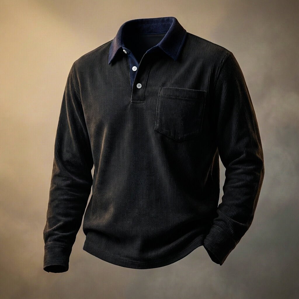 Julian | Luxe Corduroy Long Sleeve Polo