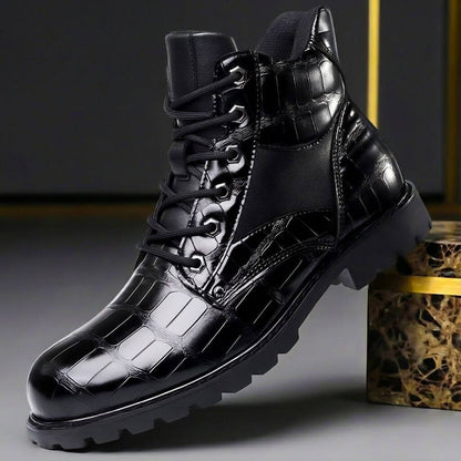 Jasper | Embossed Leather Ankle Boots