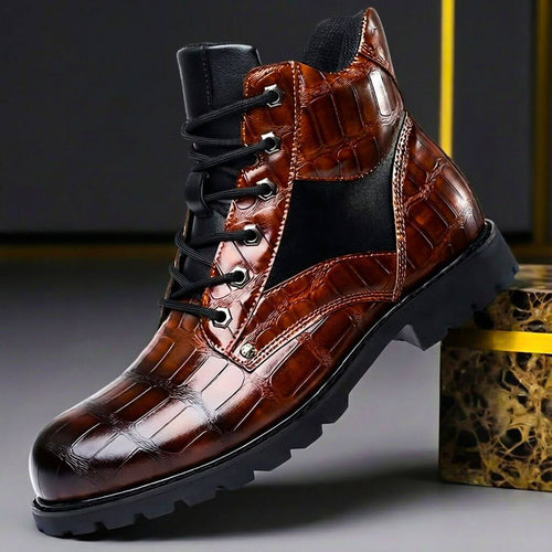 Jasper | Embossed Leather Ankle Boots