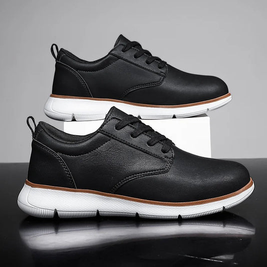 Juno | Chic Faux Leather Lace-Up Sneakers