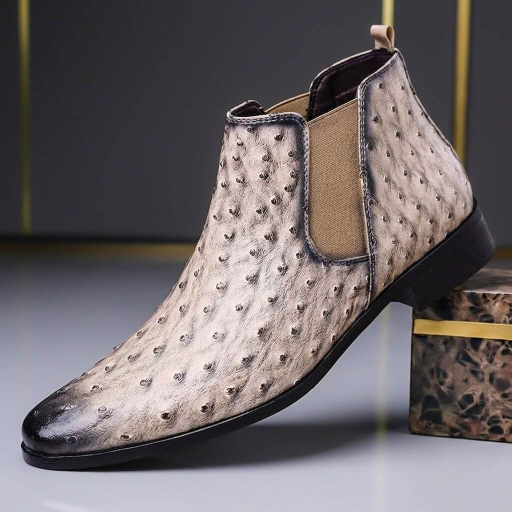 Oscar | Luxe Ostrich Leather Boots