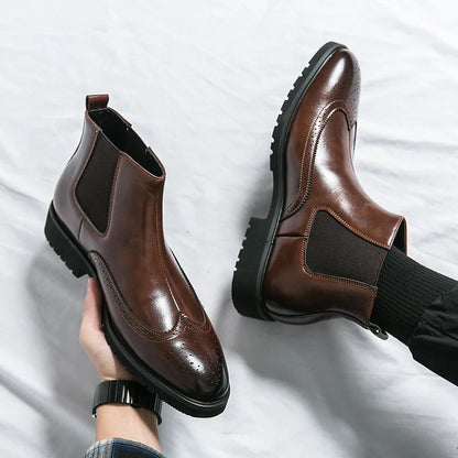 Noelle | Sleek Faux Leather Chelsea Boots