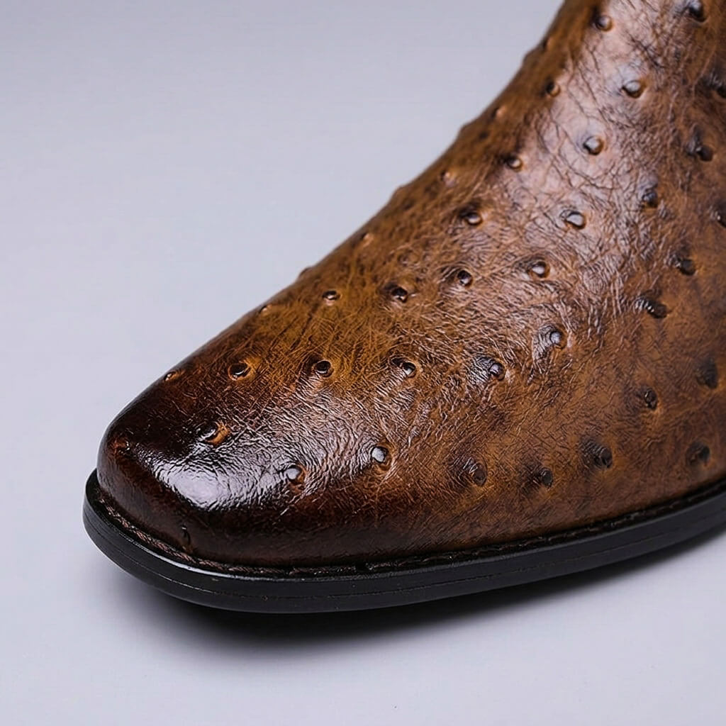 Oscar | Luxe Ostrich Leather Boots