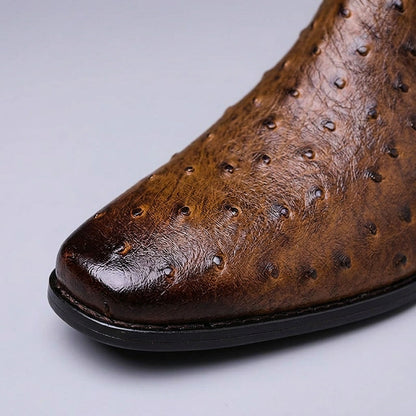 Oscar | Luxe Ostrich Leather Boots