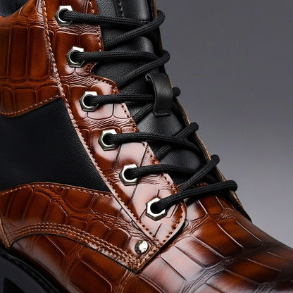 Jasper | Embossed Leather Ankle Boots