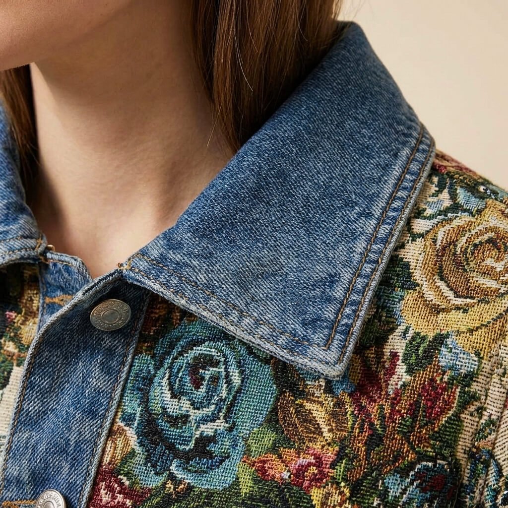 Vivienne | Floral Embroidered Denim Jacket