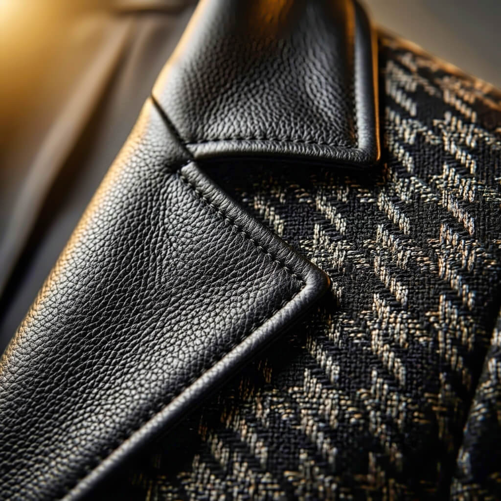 Jasper | Houndstooth Leather Blazer
