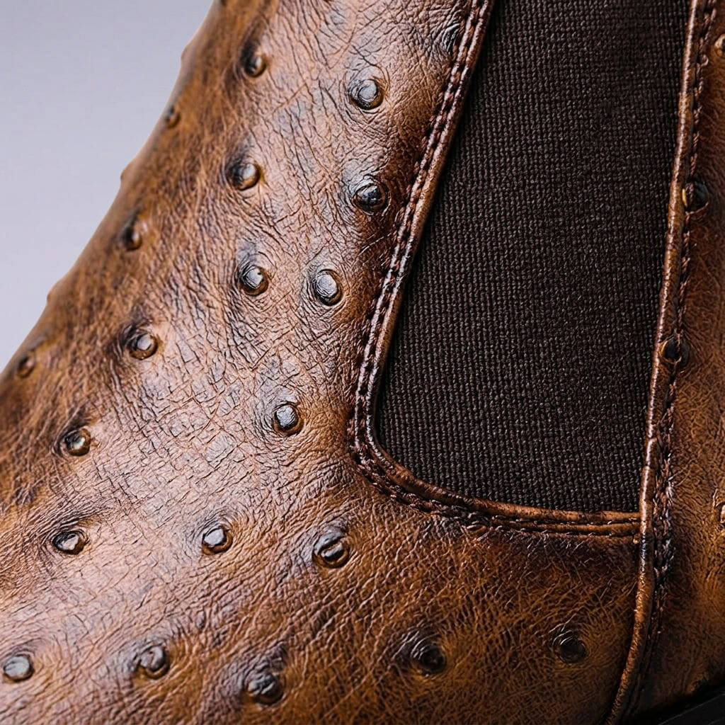 Oscar | Luxe Ostrich Leather Boots