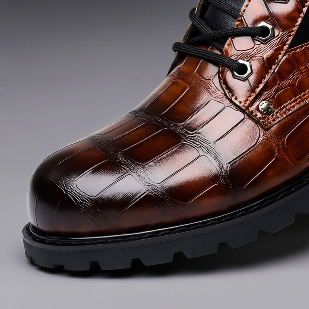 Jasper | Embossed Leather Ankle Boots