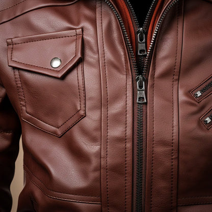Julian | Sleek Hooded Leather Jacket