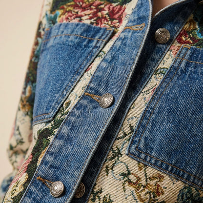 Vivienne | Floral Embroidered Denim Jacket