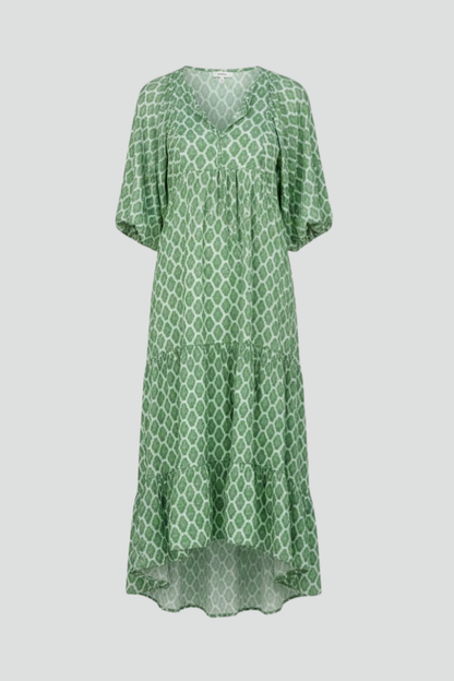 Lena | V-Neck Short Sleeve Maxi Dress