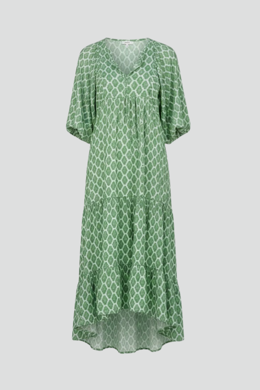 Lena | V-Neck Short Sleeve Maxi Dress