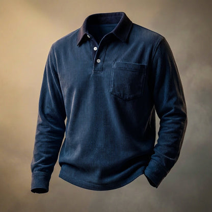 Julian | Luxe Corduroy Long Sleeve Polo