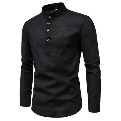 Lorcan | Tailored Slim-Fit Cotton Shirt with Stand Collar