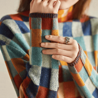 Freya | Luxe Patchwork Turtleneck Sweater