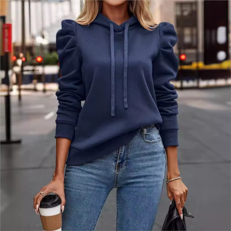 Adeline | Chic Ruffle Sleeve Pullover Hoodie