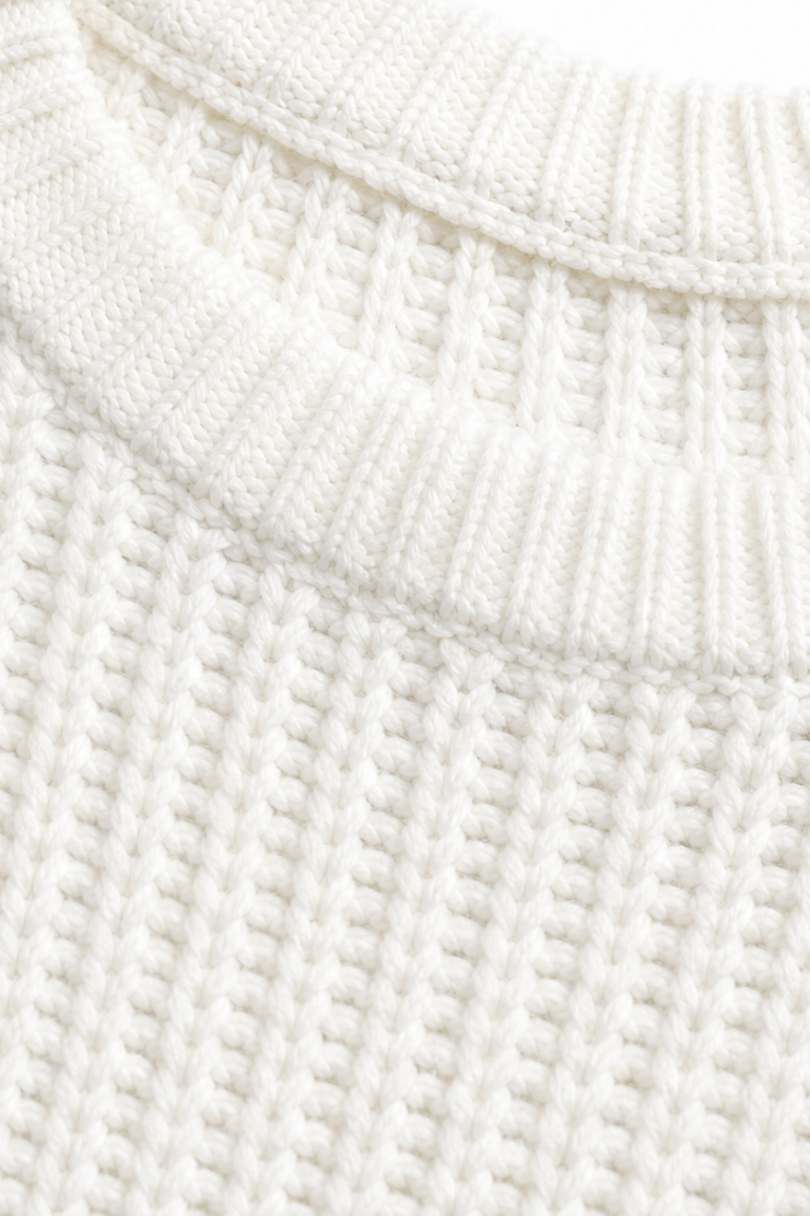 Elena | Distressed Ribbed Knit Oversized Sweater with Ladder Rips