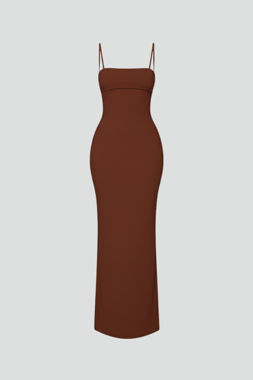 Lila | Elegant Spaghetti Strap Maxi Dress with Open Back
