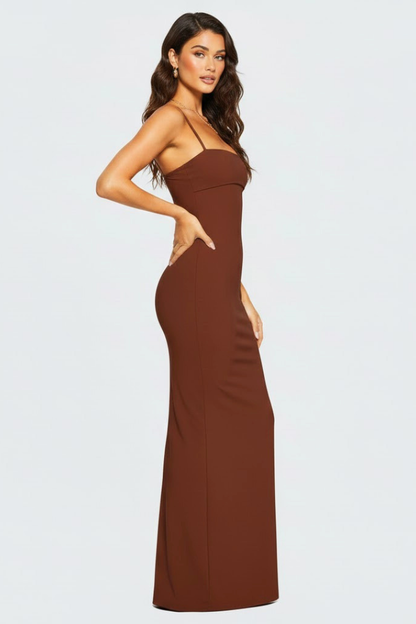 Lila | Elegant Spaghetti Strap Maxi Dress with Open Back
