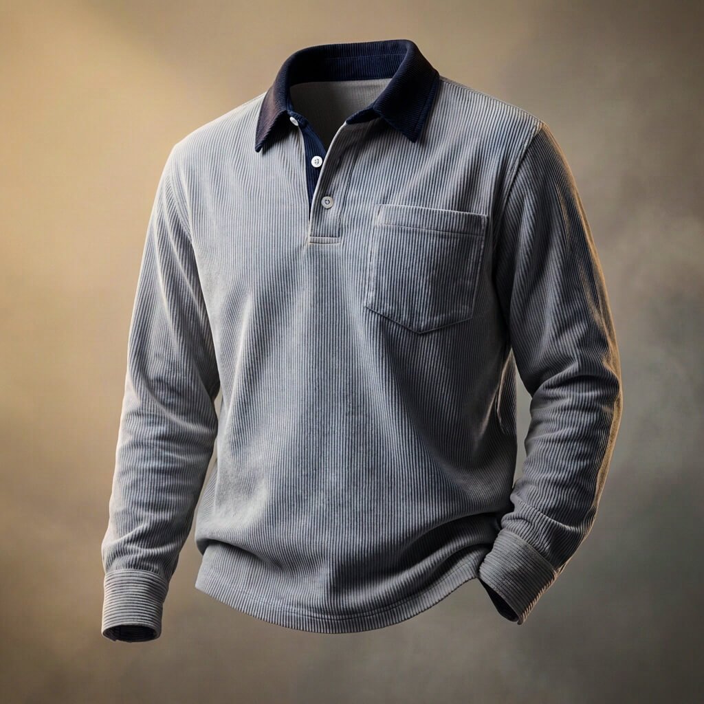 Julian | Luxe Corduroy Long Sleeve Polo