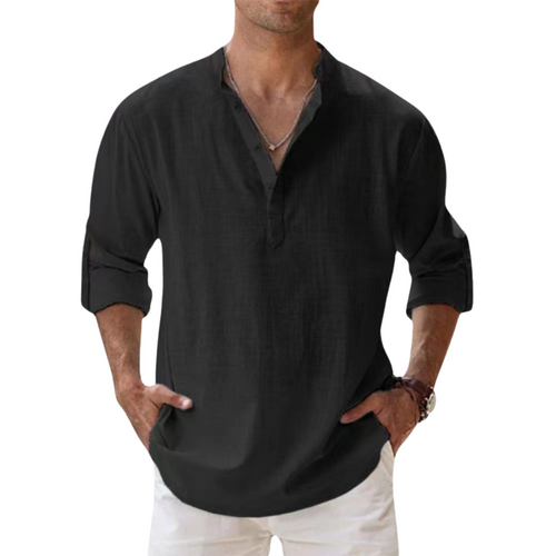 Miles | Linen Blend Henley Shirt