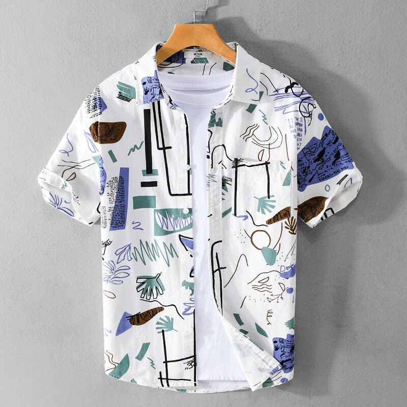 Julian | Picasso-Inspired Abstract Cotton Shirt