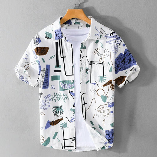 Julian | Picasso-Inspired Abstract Cotton Shirt