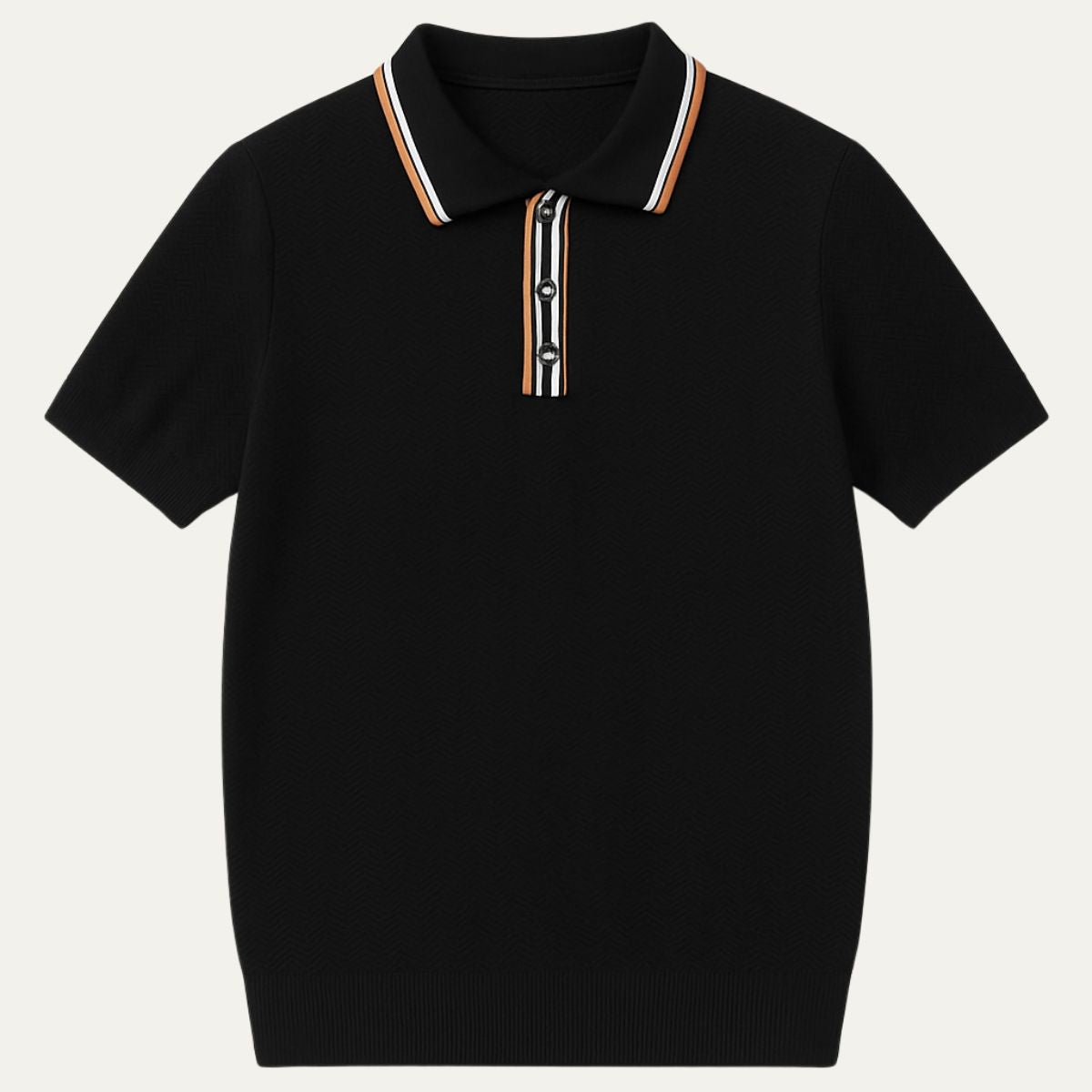 Luca | Textured Knit Zip Polo