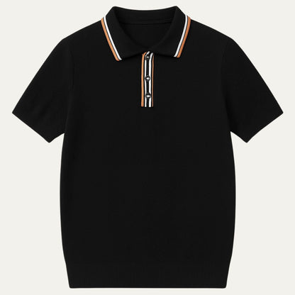 Luca | Textured Knit Zip Polo