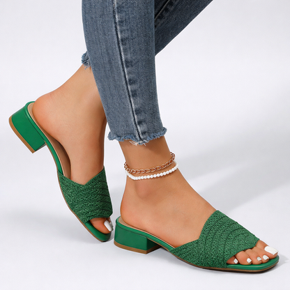 Lila | Chic Low Block Heel Open Toe Mules