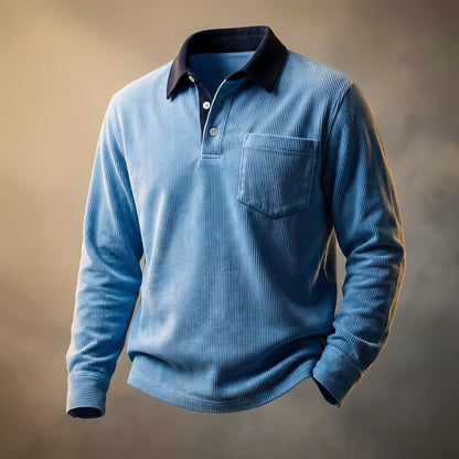 Julian | Luxe Corduroy Long Sleeve Polo