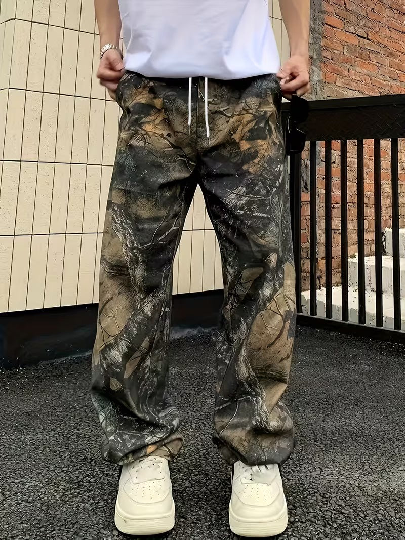 Luca | Camouflage Wide-Leg Drawstring Pants