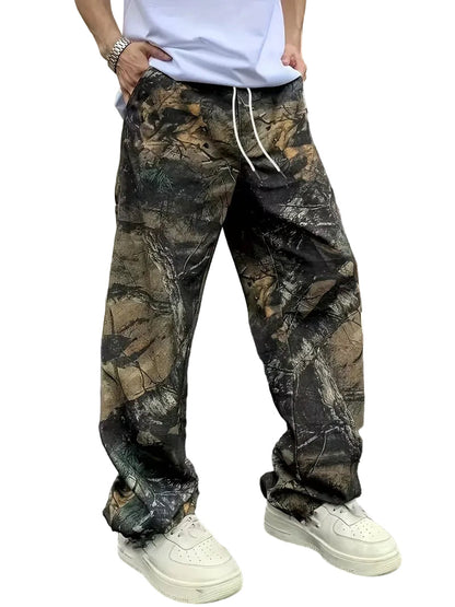 Luca | Camouflage Wide-Leg Drawstring Pants