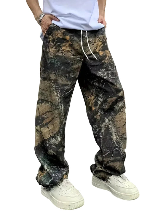 Luca | Camouflage Wide-Leg Drawstring Pants