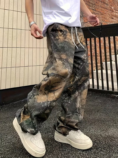 Luca | Camouflage Wide-Leg Drawstring Pants