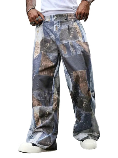 Luca | Patchwork Wide-Leg Trousers