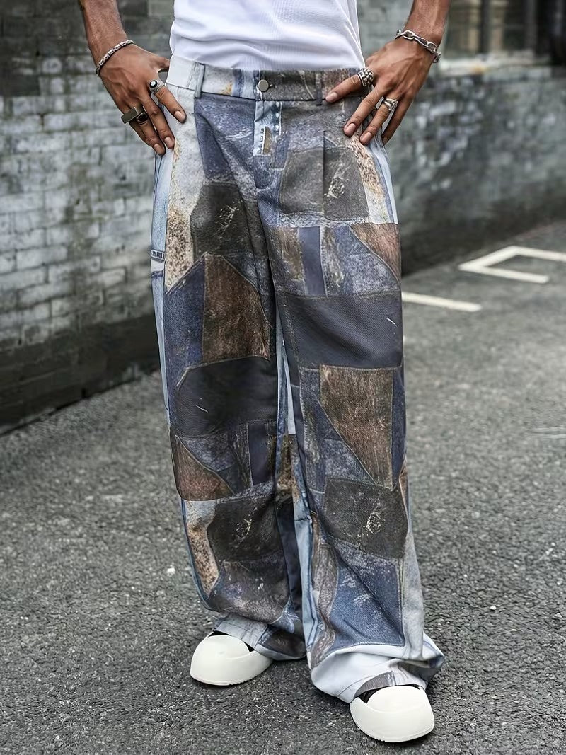 Luca | Patchwork Wide-Leg Trousers