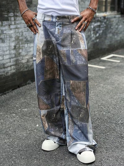 Luca | Patchwork Wide-Leg Trousers