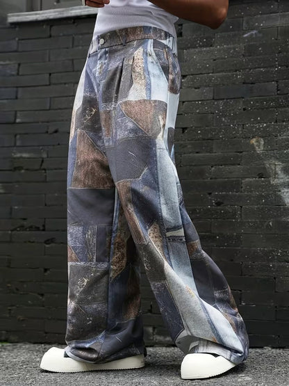 Luca | Patchwork Wide-Leg Trousers