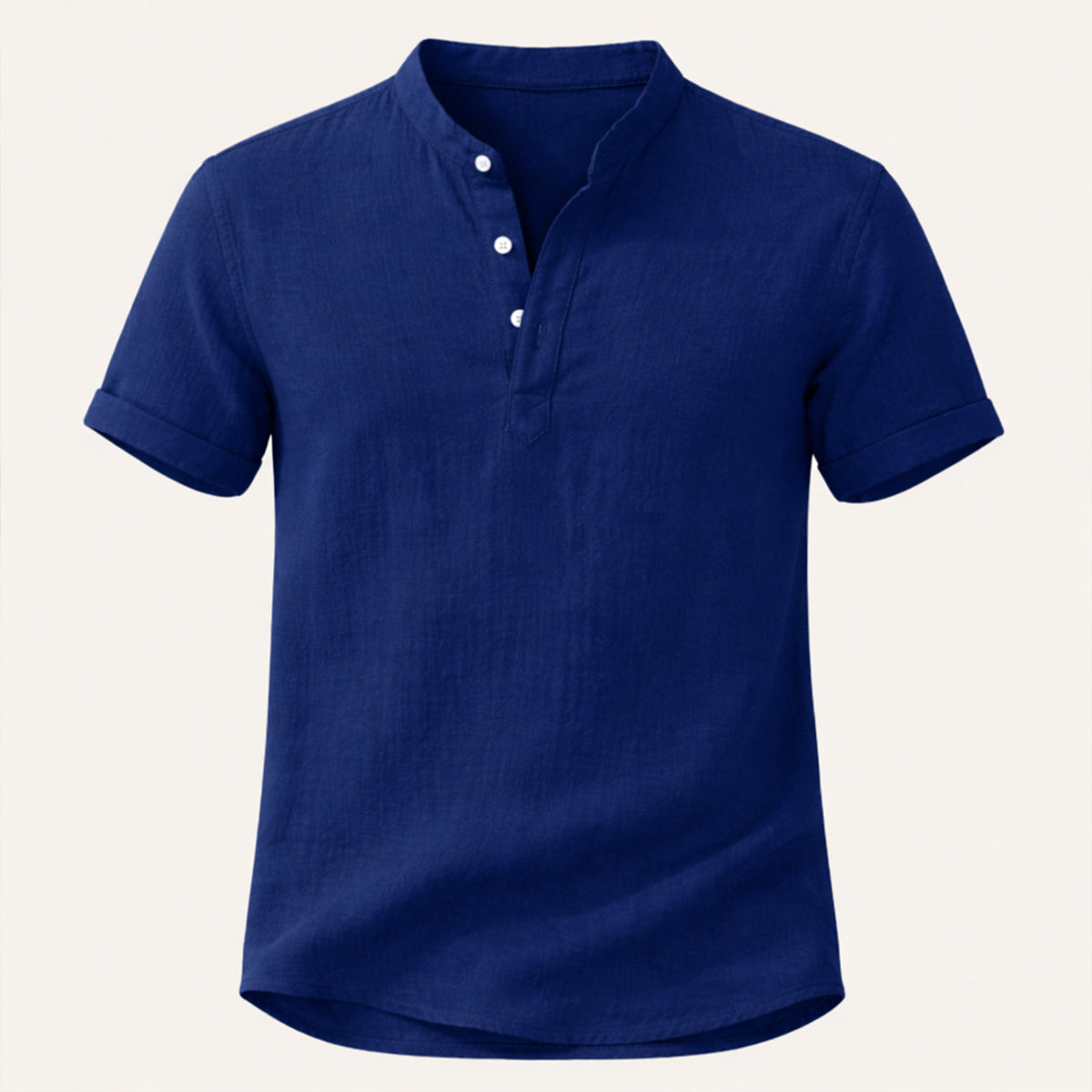 Luca | Luxe Band Collar Short Sleeve Shirt