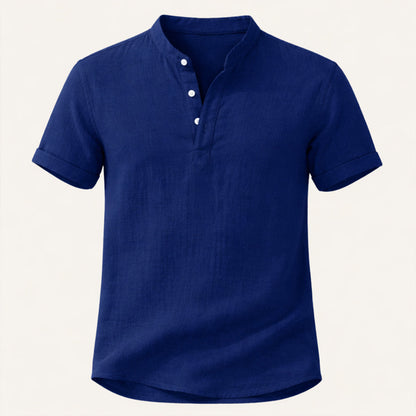 Luca | Luxe Band Collar Short Sleeve Shirt