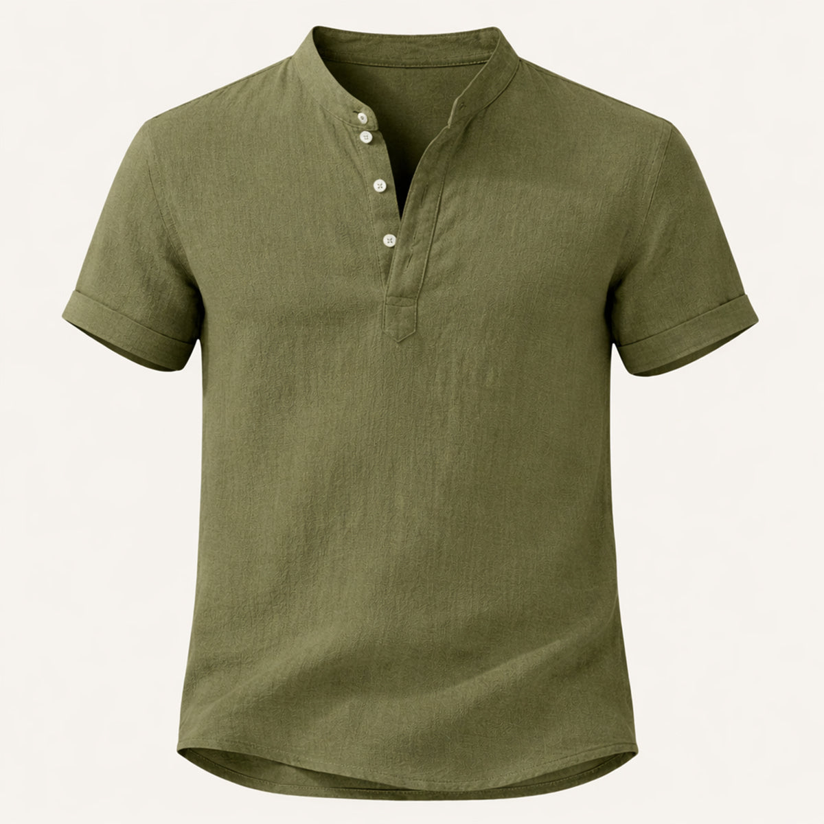 Luca | Luxe Band Collar Short Sleeve Shirt