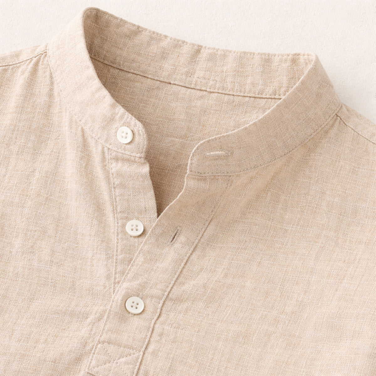 Luca | Luxe Band Collar Short Sleeve Shirt