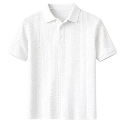 Luca | Textured Cable Knit Polo Shirt