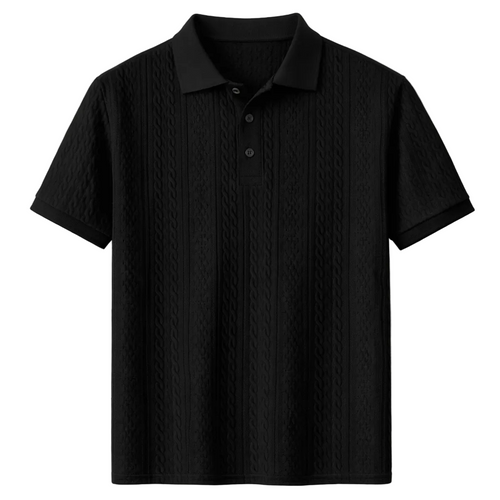 Luca | Luxe Cable Knit Polo Shirt