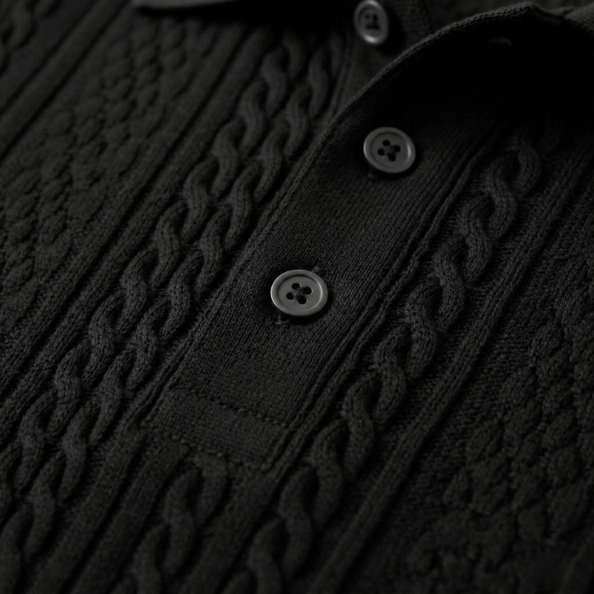 Luca | Luxe Cable Knit Polo Shirt
