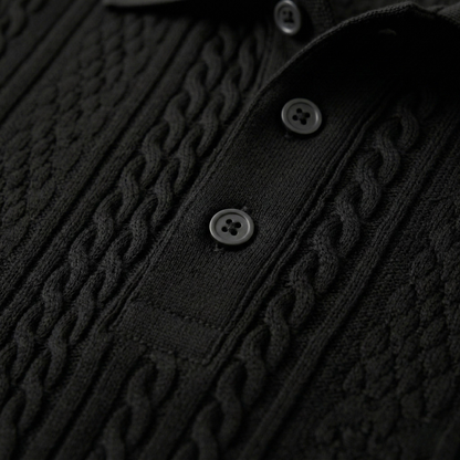 Luca | Luxe Cable Knit Polo Shirt