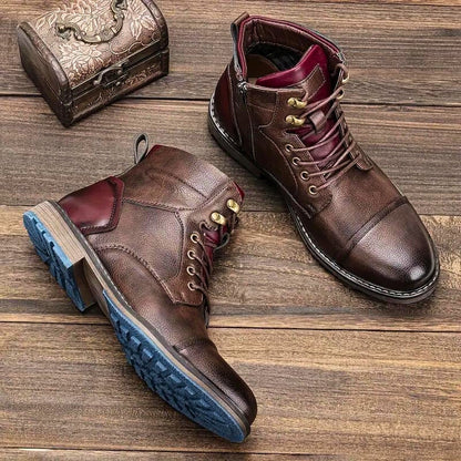 Jasper | Luxe Cap-Toe Lace-Up Ankle Boots