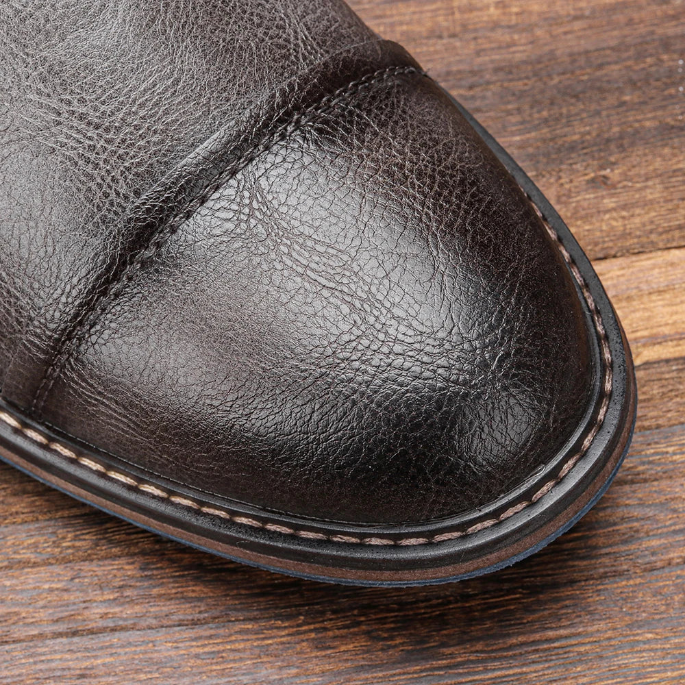 Jasper | Luxe Cap-Toe Lace-Up Ankle Boots